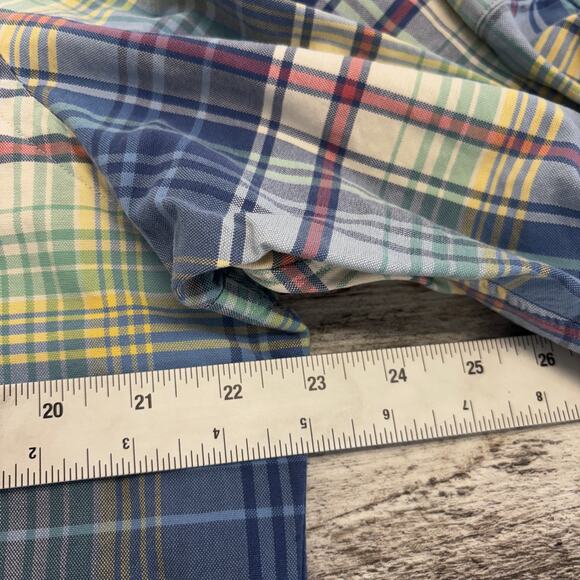 Ralph Lauren Green Blue Tartan Mens L Multi Pony Cotton Oxford Button Down Shir2 - Picture 7 of 10